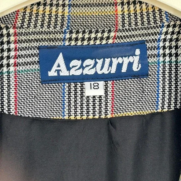 Azzurri Wms Blazer 18 Gray Glen Plaid Rhinestone Vintage 90s Dark Academia - Picture 4 of 9